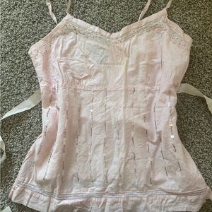 Baby pink beaded tank
